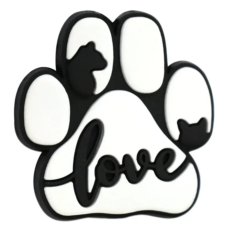 Cute Dog Paw Print Silicone Focal Beads