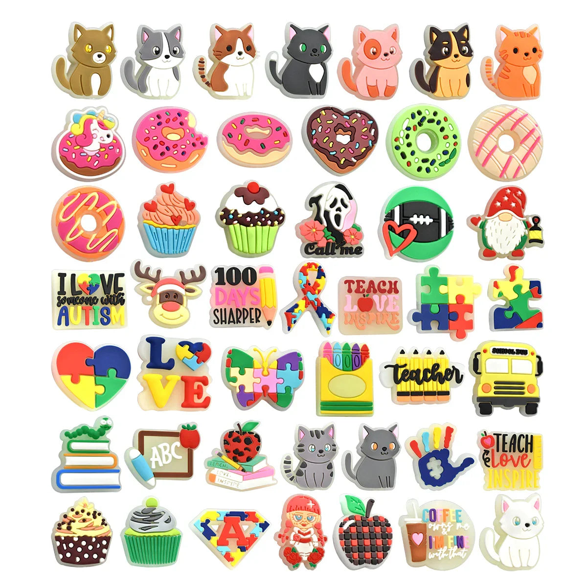 Luminous Cartoon Silicone Focal Beads Set