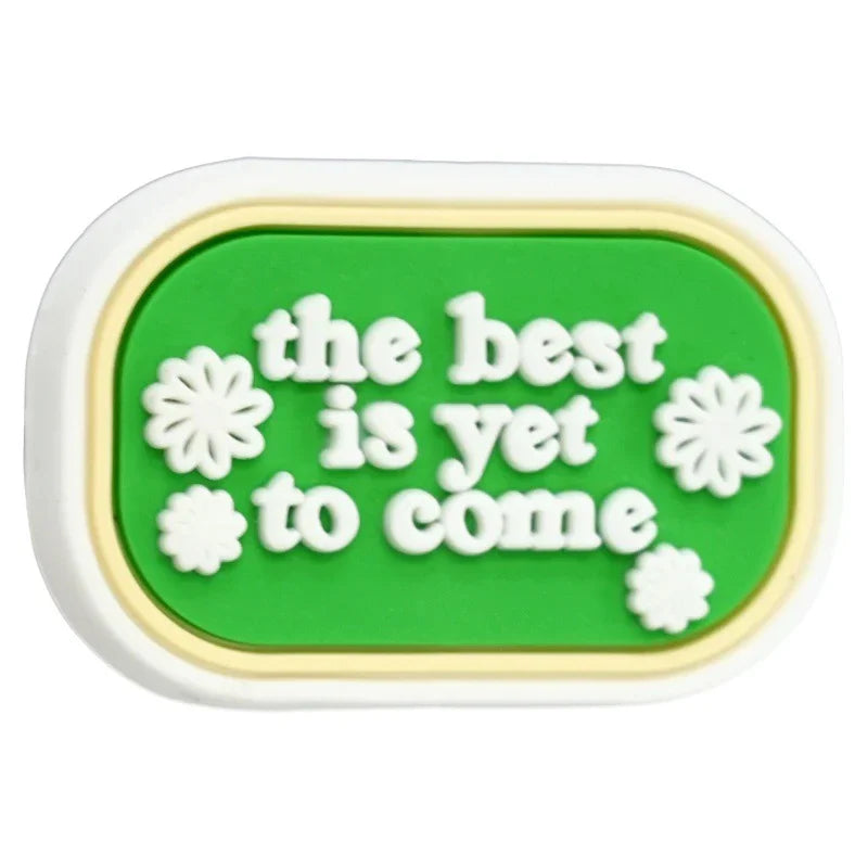 Colorful Text Phrase Silicone Focal Beads