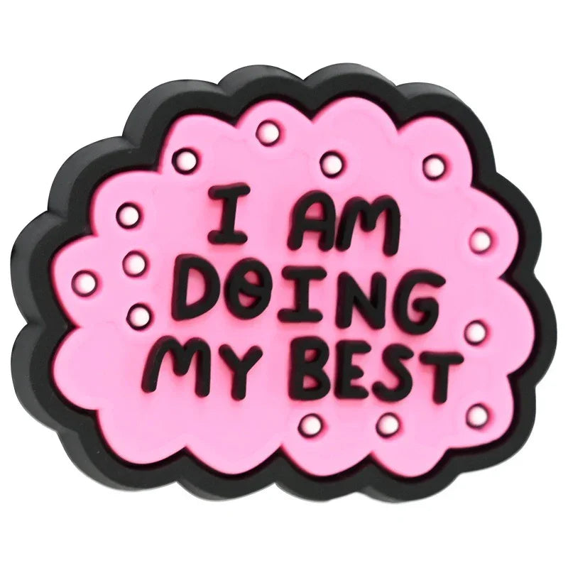 Colorful Text Phrase Silicone Focal Beads