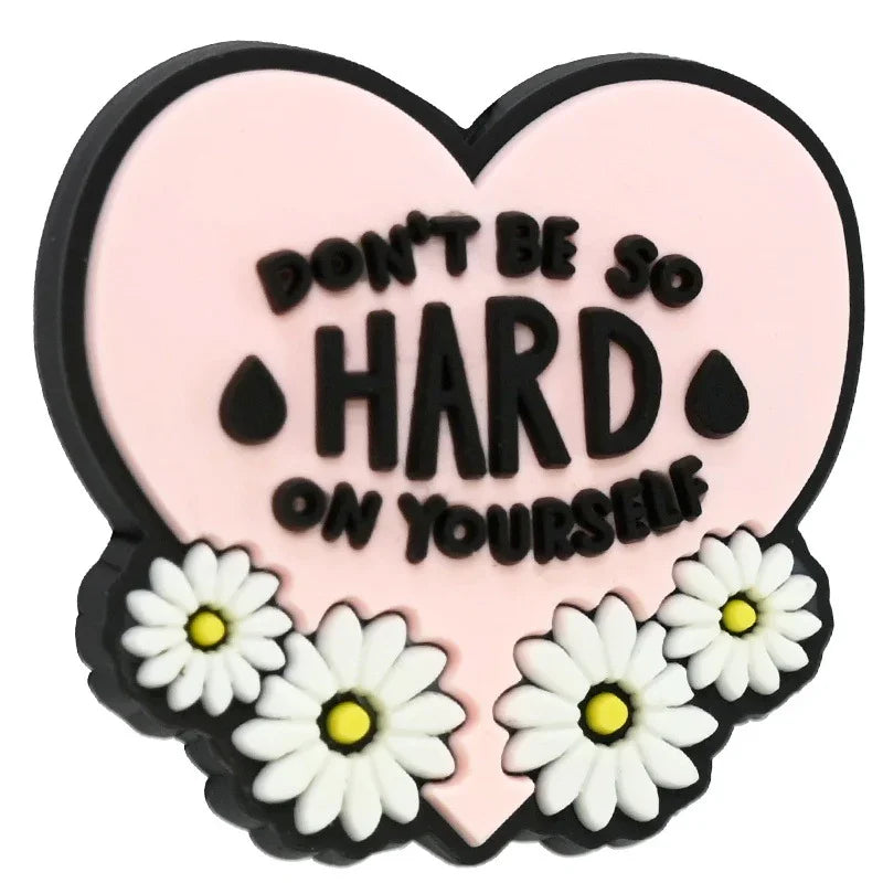 Colorful Text Phrase Silicone Focal Beads