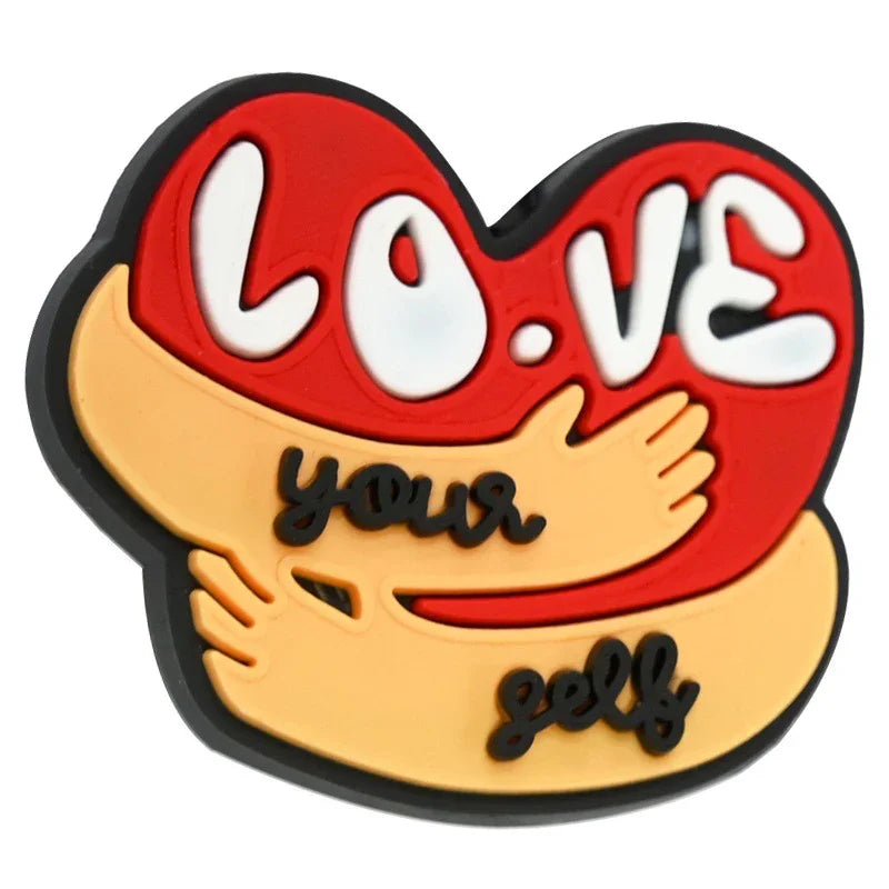 Colorful Text Phrase Silicone Focal Beads