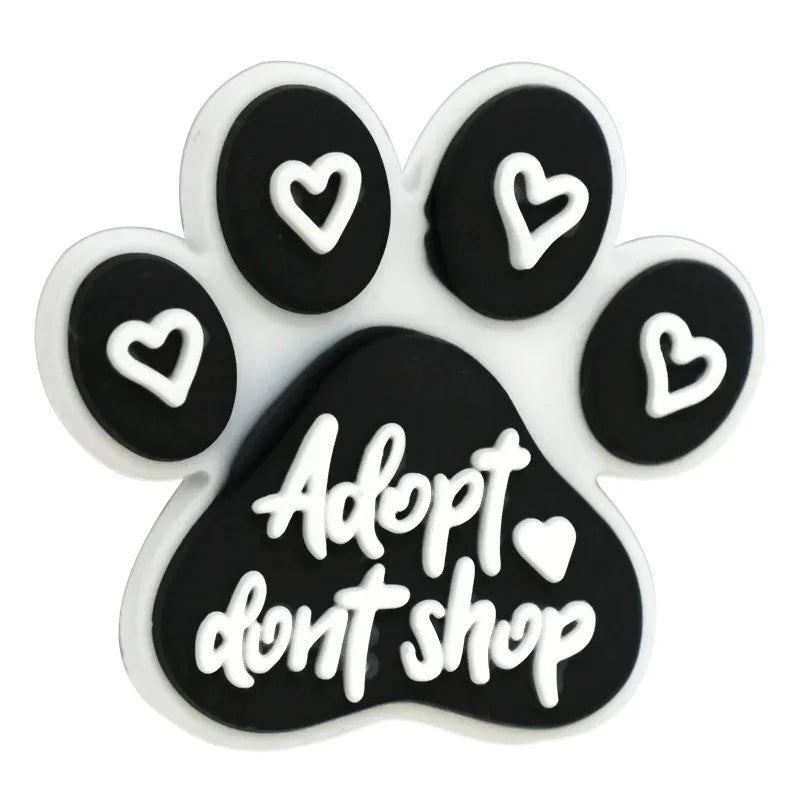 Cute Dog Paw Print Silicone Focal Beads