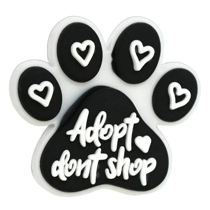 Cute Dog Paw Print Silicone Focal Beads