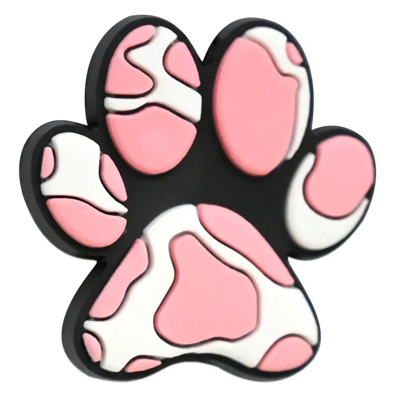 Cute Dog Paw Print Silicone Focal Beads