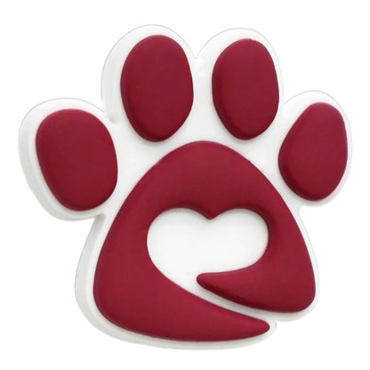 Cute Dog Paw Print Silicone Focal Beads