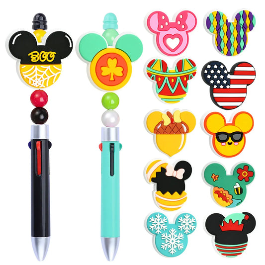 Colorful Mickey Head Series Silicone Focal Beads