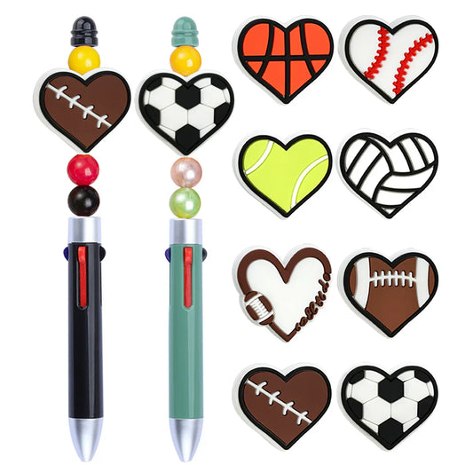 Cartoon Sports Series Ball Silicone Focal Beads