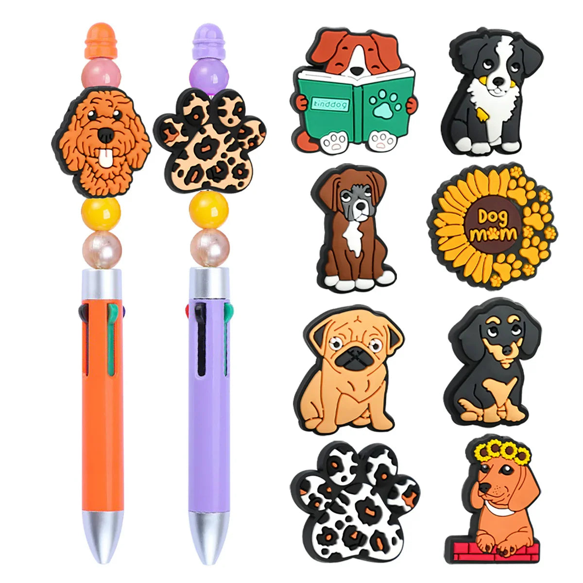 Cute Cartoon Puppy Silicone Focal Bead - Beadable Cat