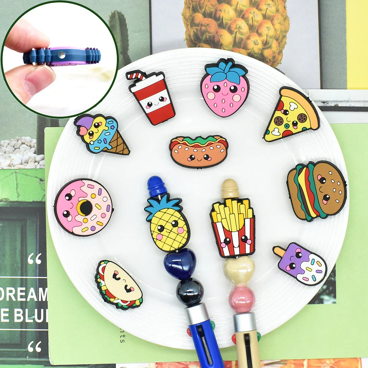 Cartoon Food Series Silicone Focal Beads - Beadable Cat