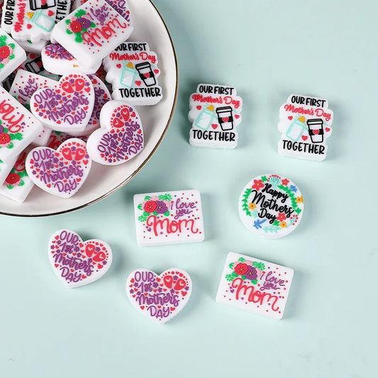 Mother's Day Love Silicone Focal Beads