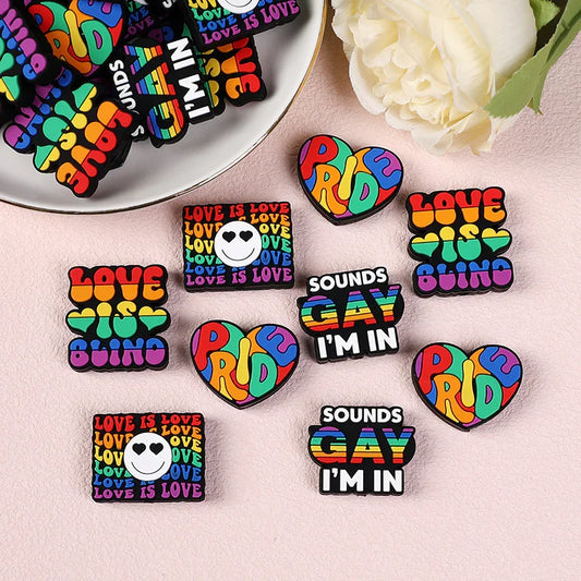 Colored English Silicone Focal Beads
