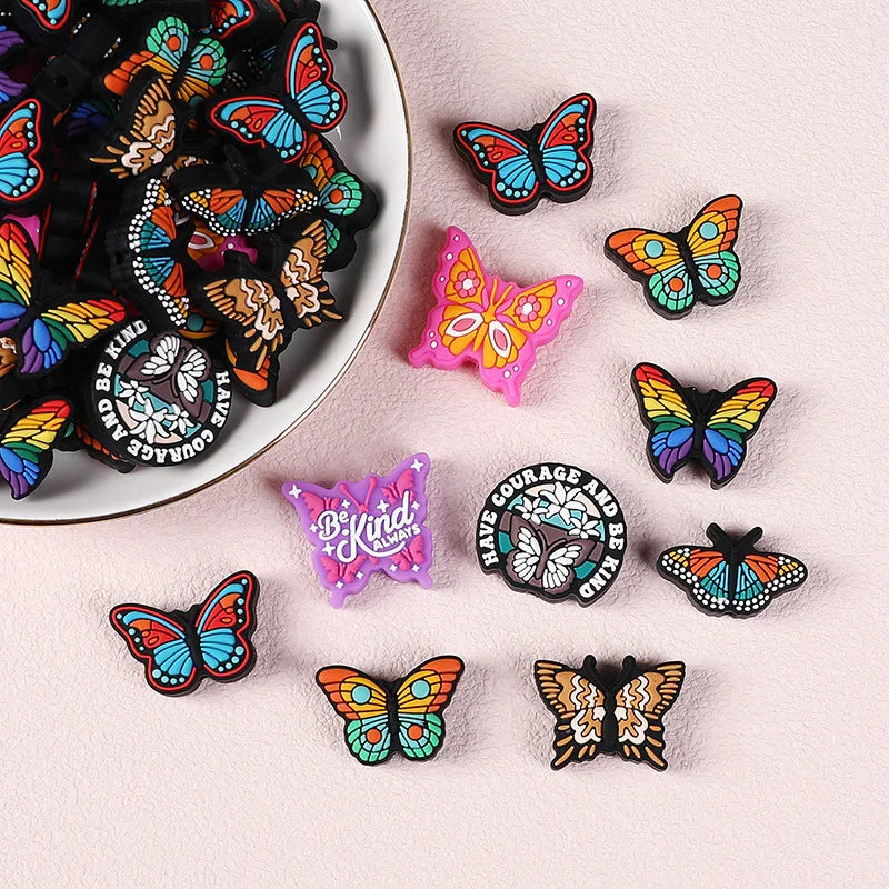 Cartoon Butterfly Silicone Focal Bead - Beadable Cat
