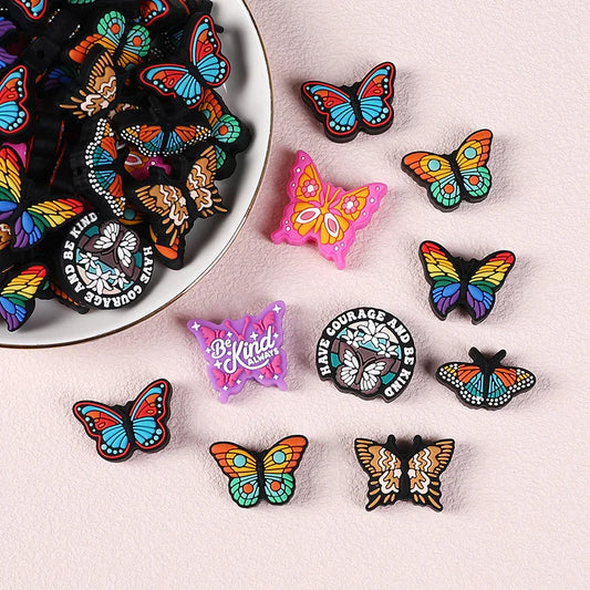 Cartoon Butterfly Silicone Focal Bead