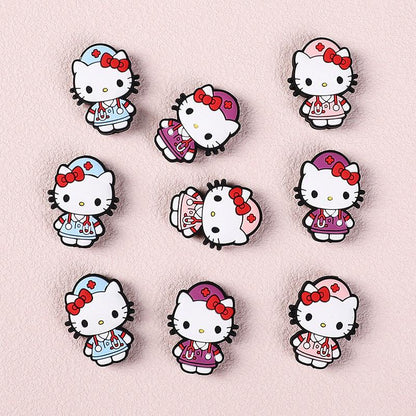 Nurse KT Cat Silicone Bead Cartoon Cute Character Silicone Focal Bead