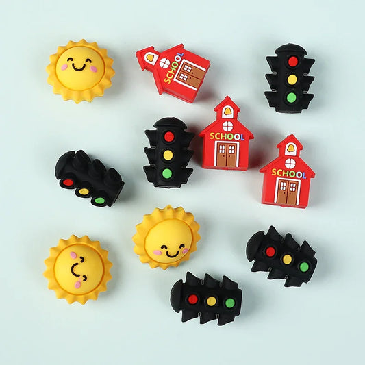 Creative Traffic Light 3D Silicone Focal Bead