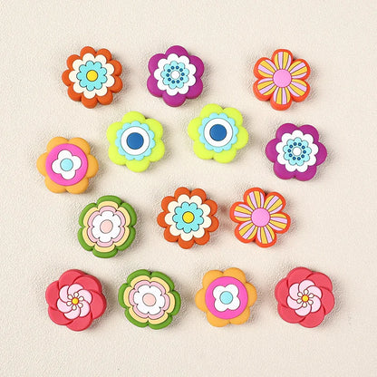 Colorful Flower Silicone Focal Bead