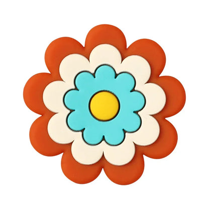 Colorful Flower Silicone Focal Bead