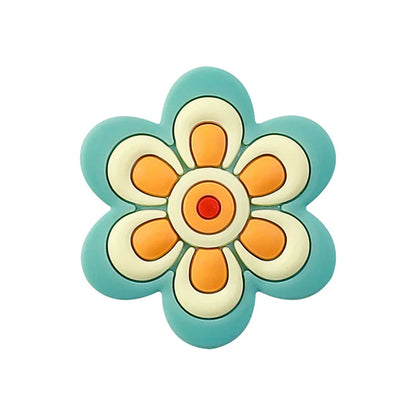 Colorful Flower Silicone Focal Bead
