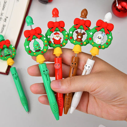 Christmas Series Beaded Finished Beadable-pens  4pcs/Set