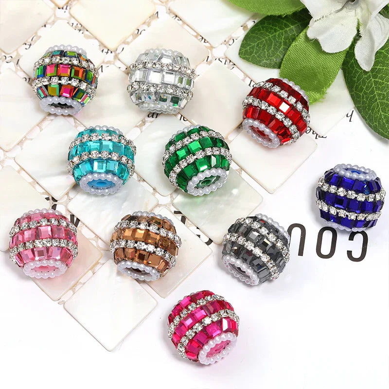 Color Square Diamond Fashion Beaded Rhinestone Chain Beaded | Acrylic Bead for DIY Bracelet Keychain Jewelry Making