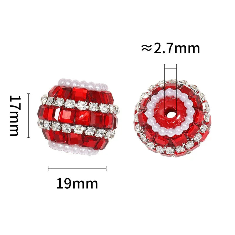 Color Square Diamond Fashion Beaded Rhinestone Chain Beaded | Acrylic Bead for DIY Bracelet Keychain Jewelry Making