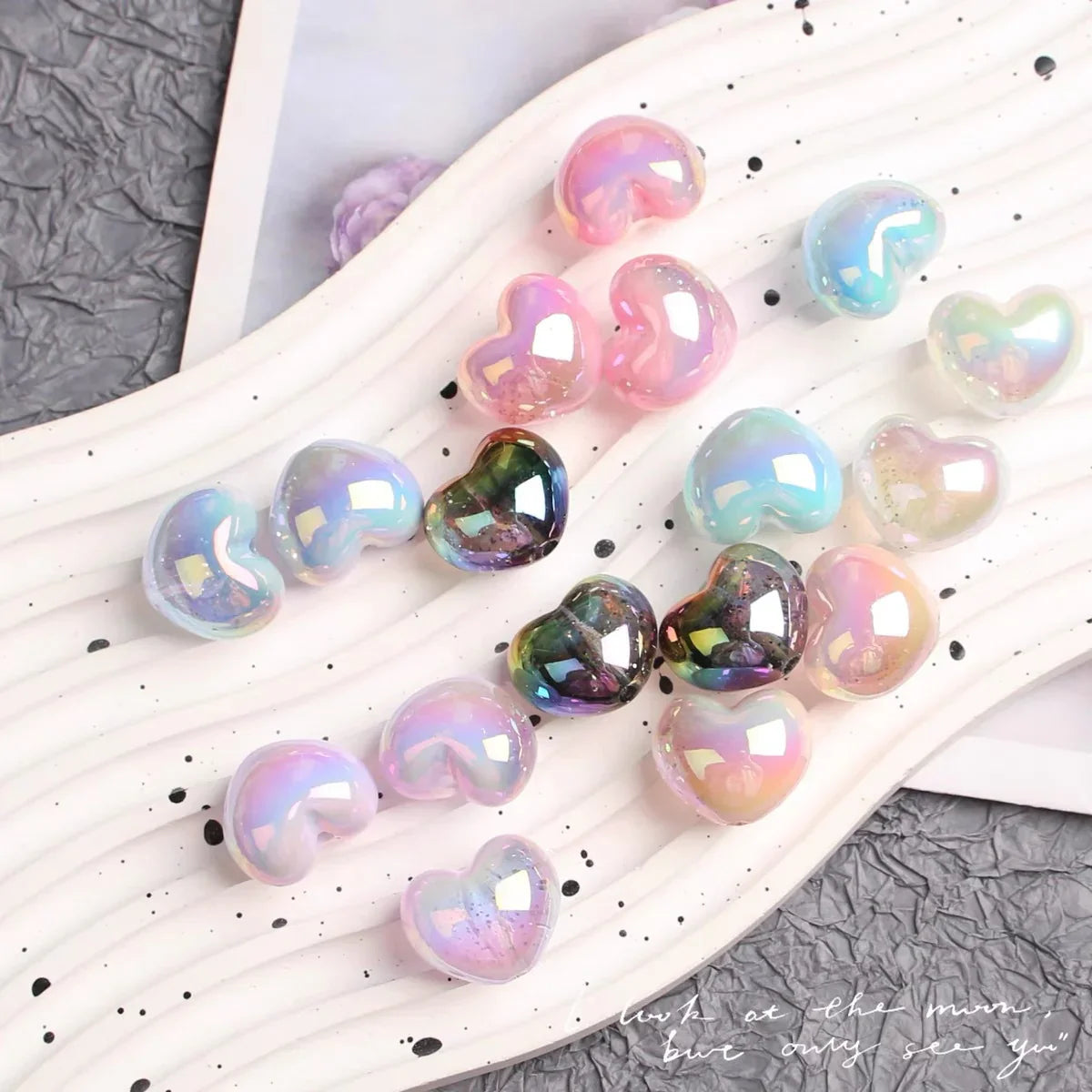 Cute Cream Love Beaded | Acrylic Bead for DIY Bracelet Keychain Jewelry Making