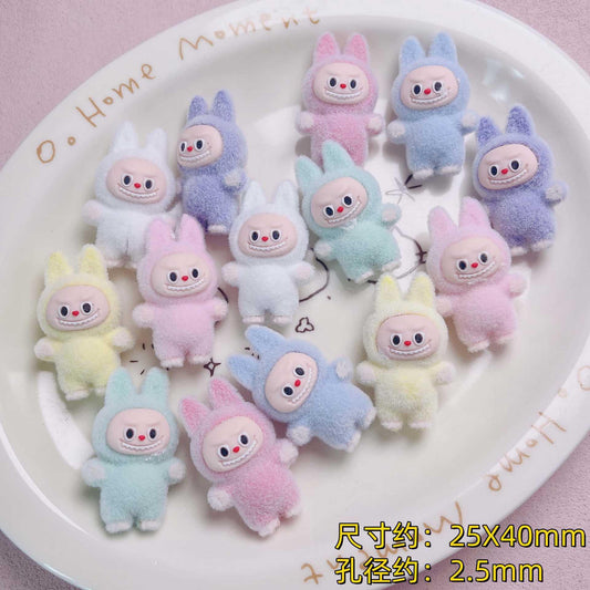 Cute Three-dimensional Flocking La Cloth Standing Posture Sitting Posture Through Hole Beading
