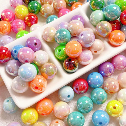 🎁 16mm Acrylic Plated UV Colorful Shell Solid Color Beads (100% off)