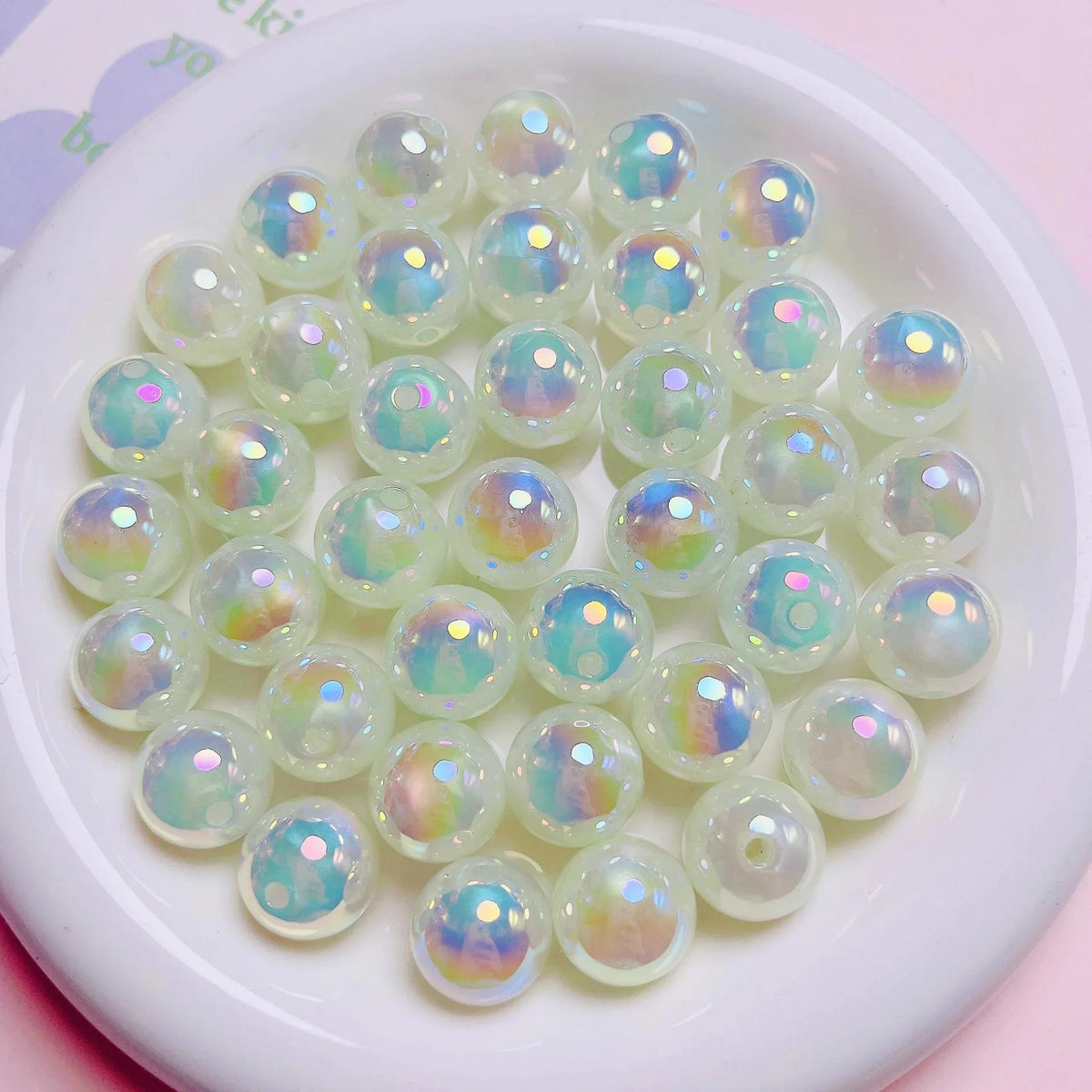 16mm UV Colored Luminous Streaming Beads | Acrylic Bead for DIY Bracelet Keychain Jewelry Making
