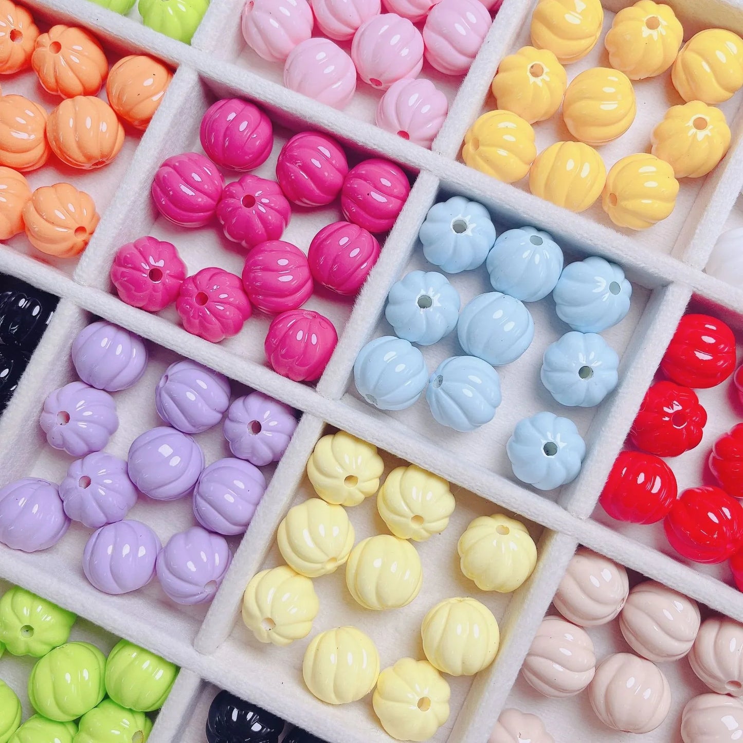 16mm Acrylic Paint Color Pumpkin Beads Beaded