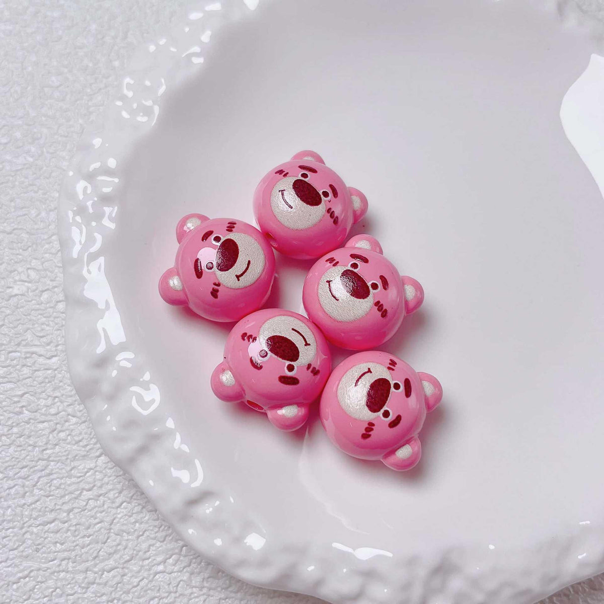 Cute Cartoon Bear Beaded | Acrylic Bead for DIY Bracelet Keychain Jewelry Making