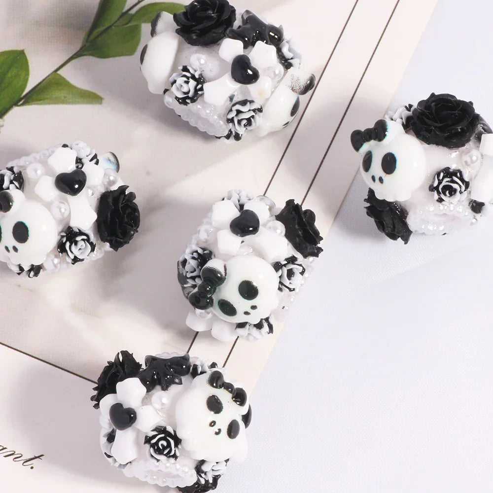 Halloween Ghost Skull Straight Beads | Acrylic Bead for DIY Bracelet Keychain Jewelry Making