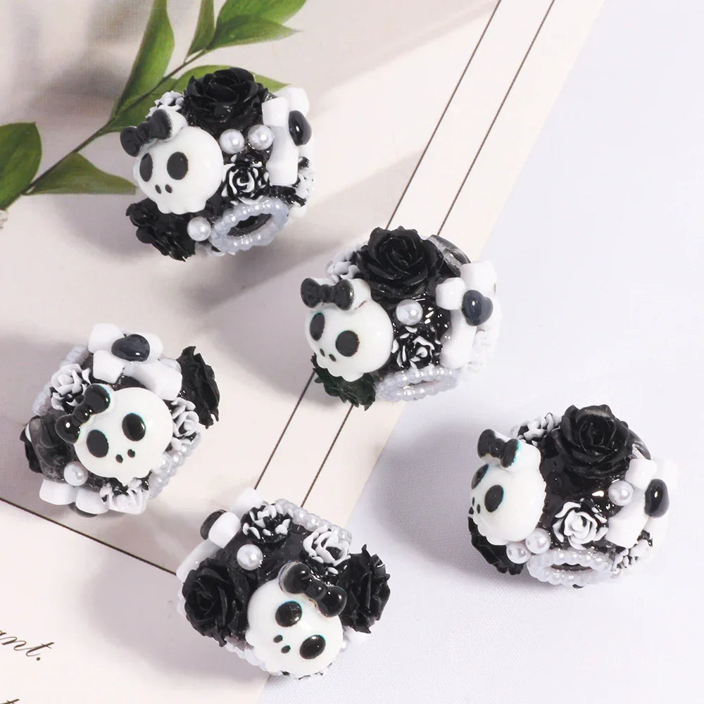 Halloween Ghost Skull Straight Beads | Acrylic Bead for DIY Bracelet Keychain Jewelry Making
