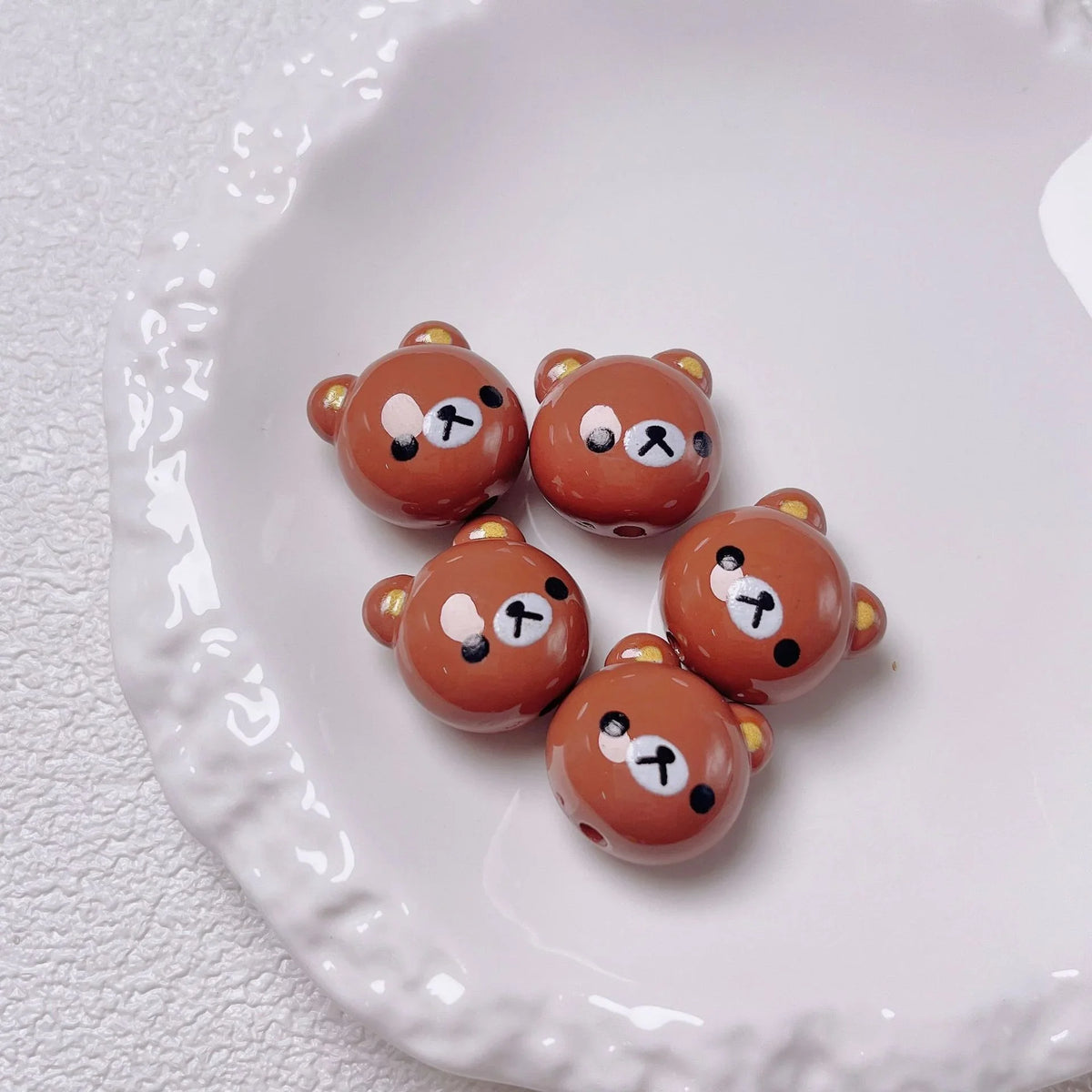 Cute Cartoon Bear Beaded | Acrylic Bead for DIY Bracelet Keychain Jewelry Making