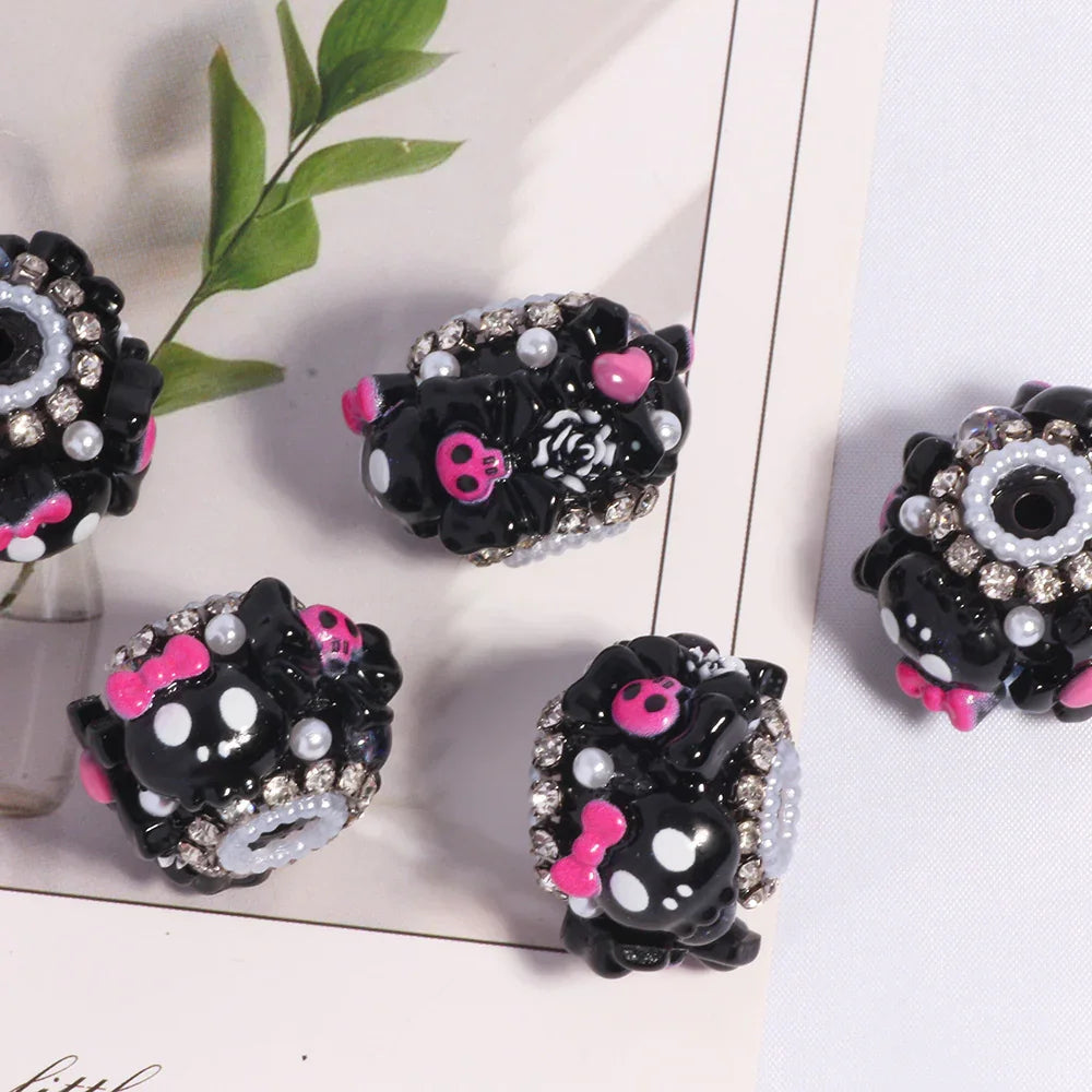 Halloween Ghost Skull Straight Beads | Acrylic Bead for DIY Bracelet Keychain Jewelry Making
