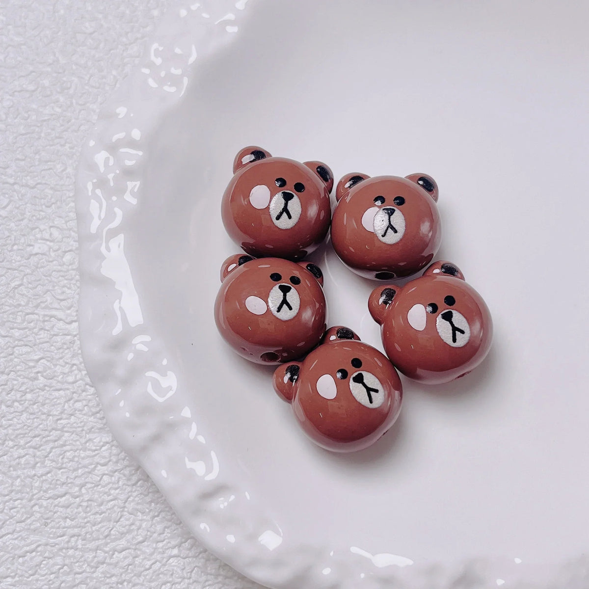 Cute Cartoon Bear Beaded | Acrylic Bead for DIY Bracelet Keychain Jewelry Making