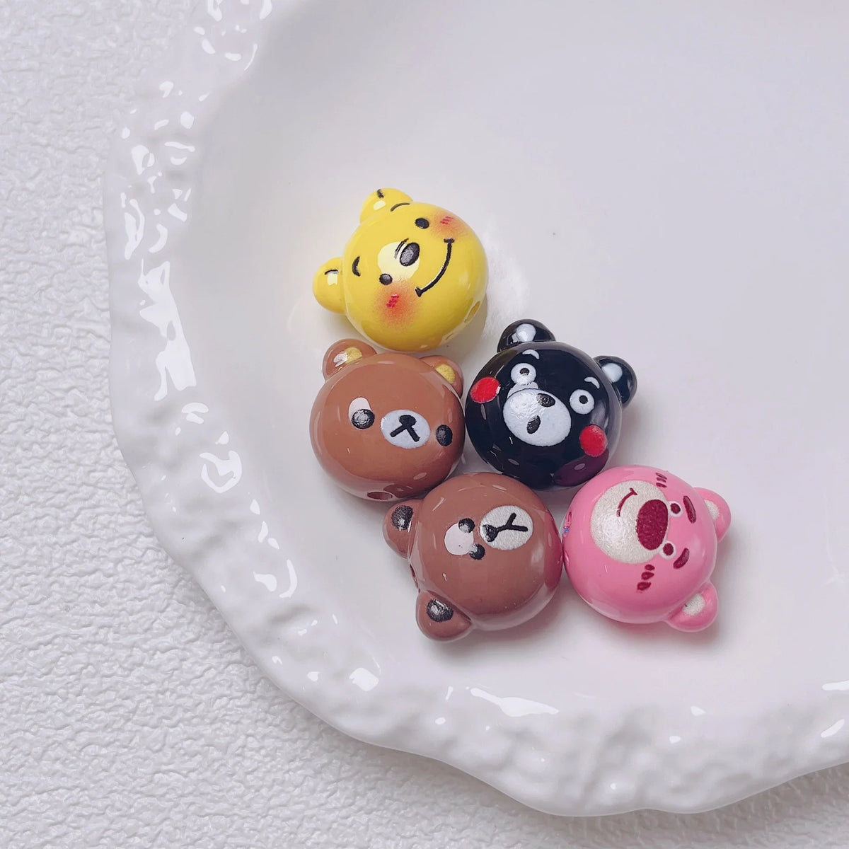 Cute Cartoon Bear Beaded | Acrylic Bead for DIY Bracelet Keychain Jewelry Making