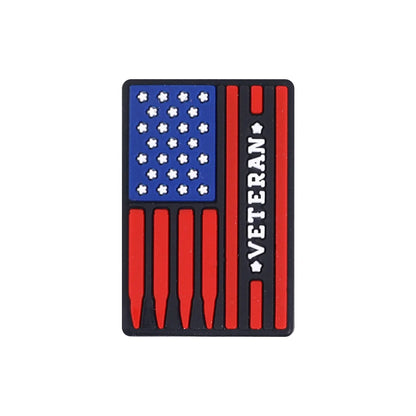 USA Flag Figure Skull Silicone Focus Beaded