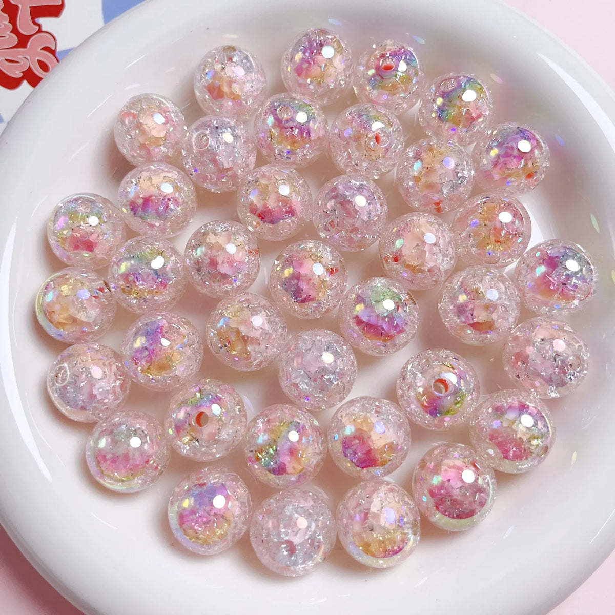 UV Color 16mm Bursting Sugar Heart Acrylic Beads | Acrylic Bead for DIY Bracelet Keychain Jewelry Making