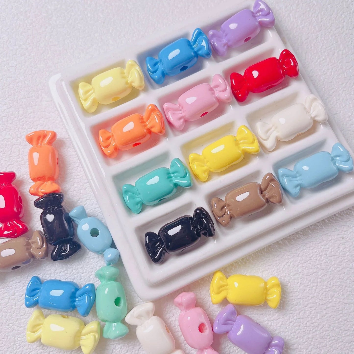 Acrylic Beaded Lacquer Candy Shaped Beads