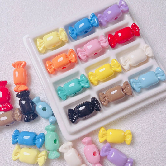 Acrylic Beaded Lacquer Candy Shaped Beads