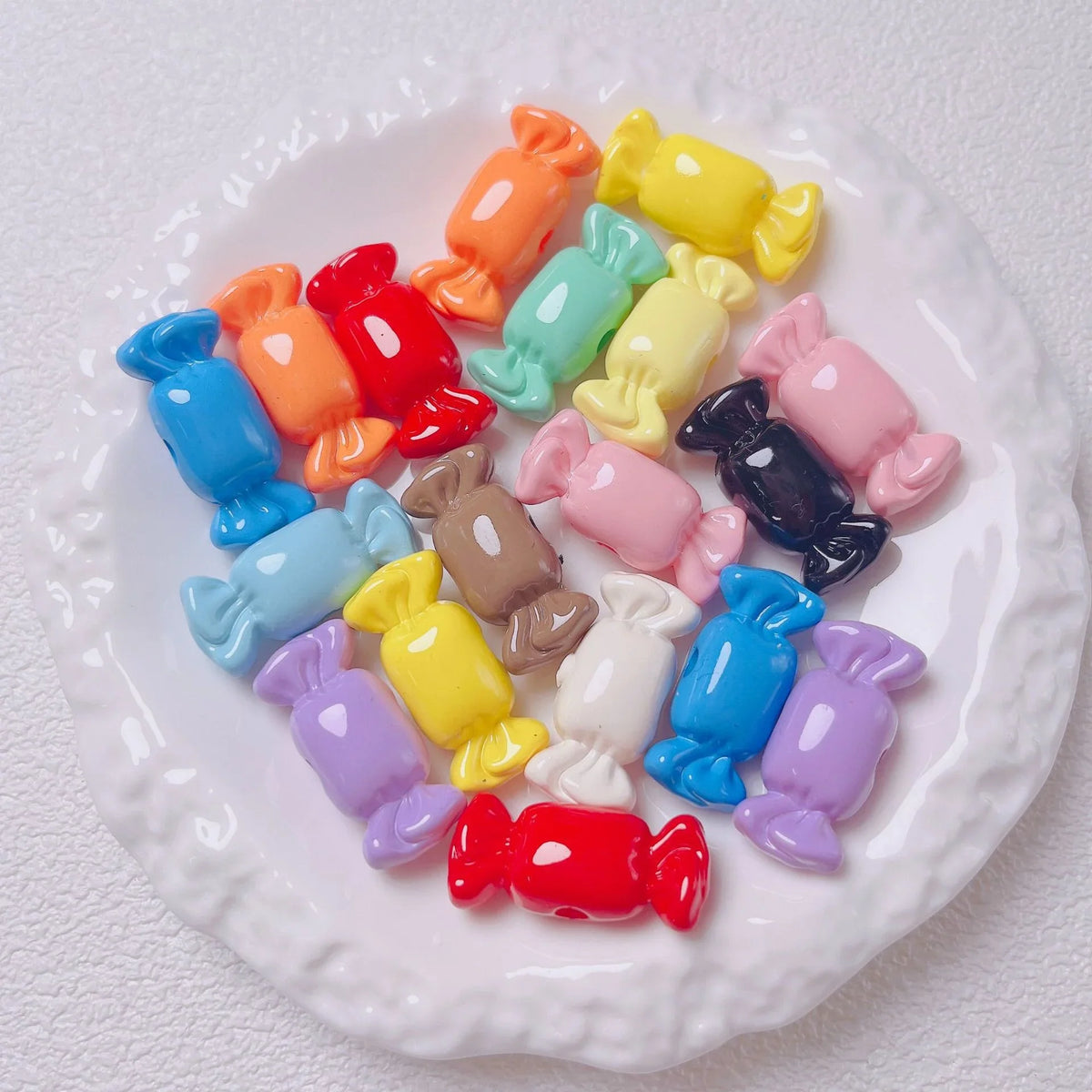 Acrylic Beaded Lacquer Candy Shaped Beads | Acrylic Bead for DIY Bracelet Keychain Jewelry Making