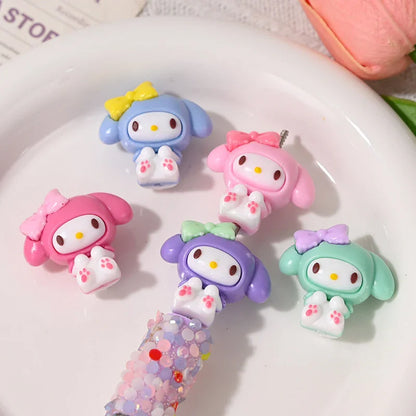 Cartoon Sitting Sanri Kuromi Through Hole Rubber Beads