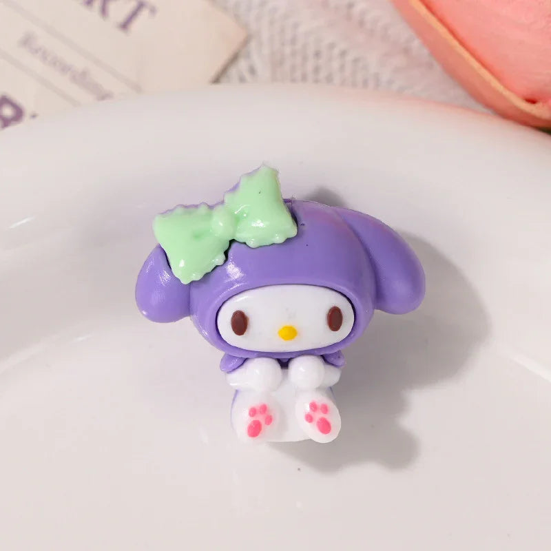 Cartoon Sitting Sanri Kuromi Through Hole Rubber Beads | Acrylic Bead for DIY Bracelet Keychain Jewelry Making