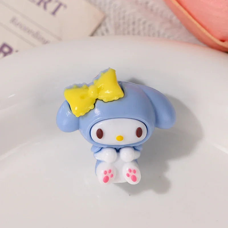 Cartoon Sitting Sanri Kuromi Through Hole Rubber Beads | Acrylic Bead for DIY Bracelet Keychain Jewelry Making