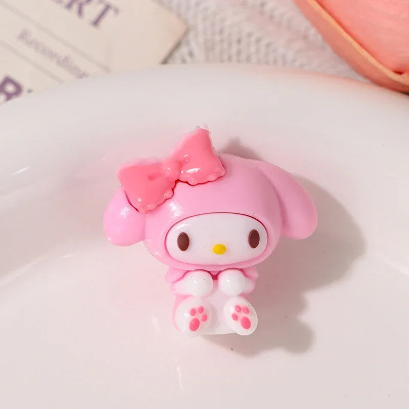 Cartoon Sitting Sanri Kuromi Through Hole Rubber Beads | Acrylic Bead for DIY Bracelet Keychain Jewelry Making