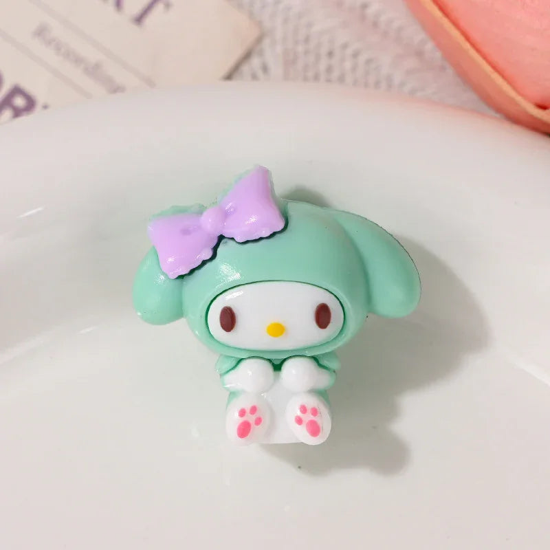 Cartoon Sitting Sanri Kuromi Through Hole Rubber Beads | Acrylic Bead for DIY Bracelet Keychain Jewelry Making