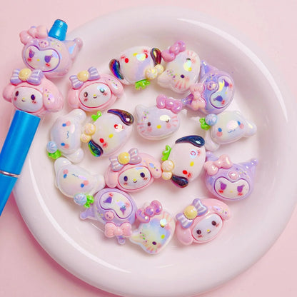 Cute Cartoon Sanrio Resin Straight Hole Beads