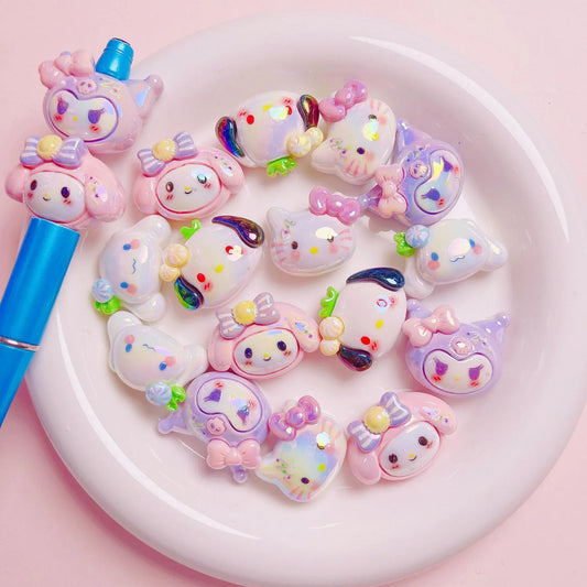 Cute Cartoon Sanrio Resin Straight Hole Beads
